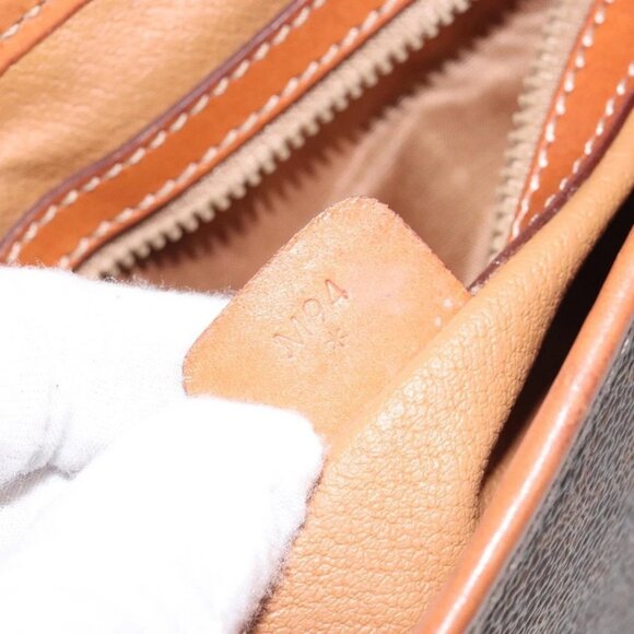 CELINE Macadam Canvas Shoulder Bag PVC Leather Brown Gold Auth sw497 - Picture 12 of 16